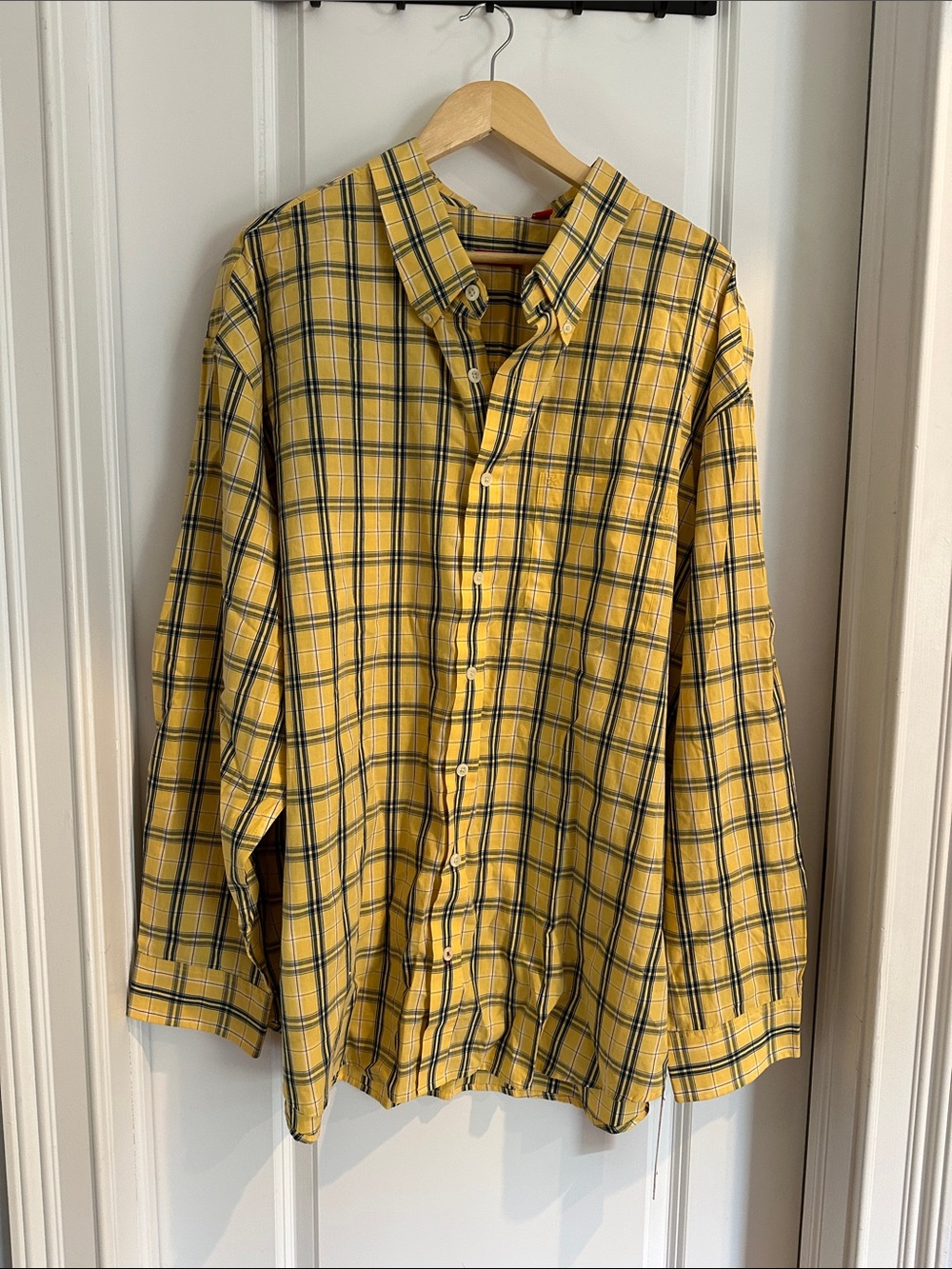 NWT IZOD Men's Yellow Plaid Button-Up Shirt